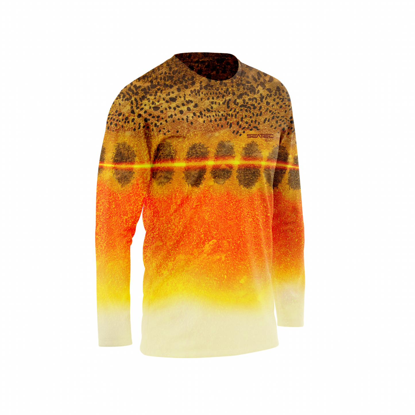 Golden Trout Men's Crew Performance Shirt – Lightweight, moisture-wicking fishing shirt for active outdoor use with UPF sun protection