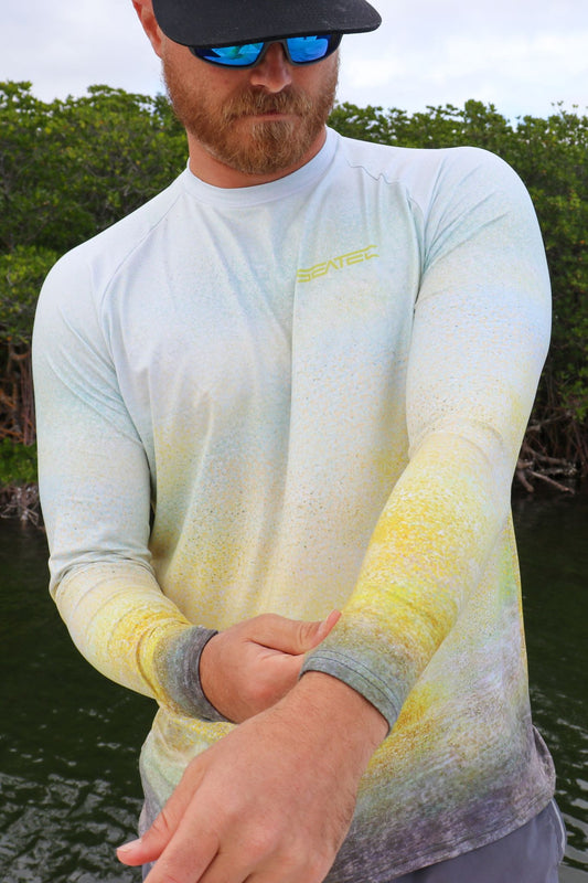 Permit Men's Crew Performance Shirt – Lightweight, moisture-wicking fishing shirt for active outdoor use with UPF sun protection
