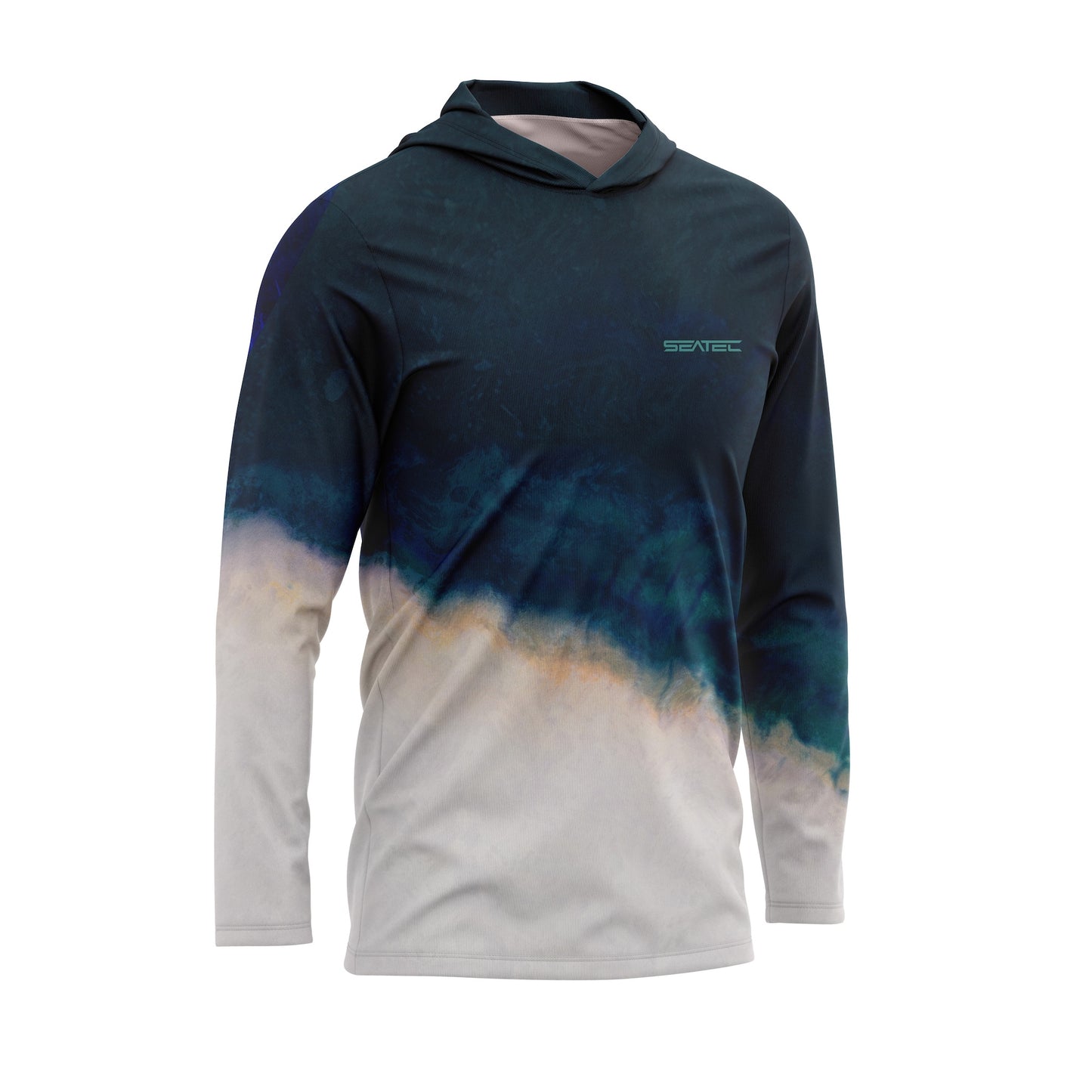 Mako Shark Men's Hooded Performance Shirt – Lightweight, moisture-wicking fishing shirt for active outdoor use with UPF sun protection