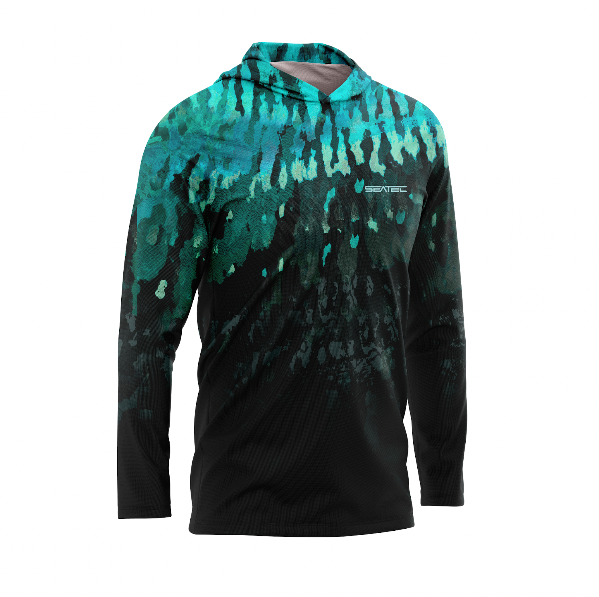 Seatec Snakehead Hooded Sport Tec Performance Sun Shirt, Long
