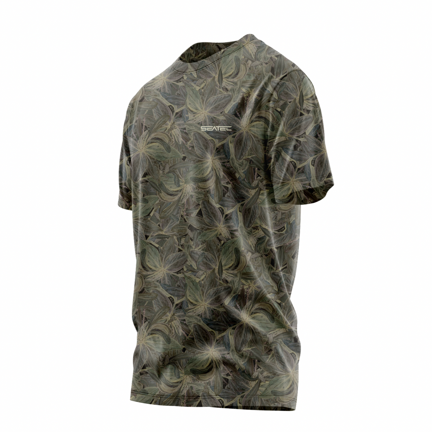 Mangrove Camo Men's Crew Performance Short Sleeve Shirt – Lightweight, moisture-wicking fishing shirt for active outdoor use with UPF sun protection