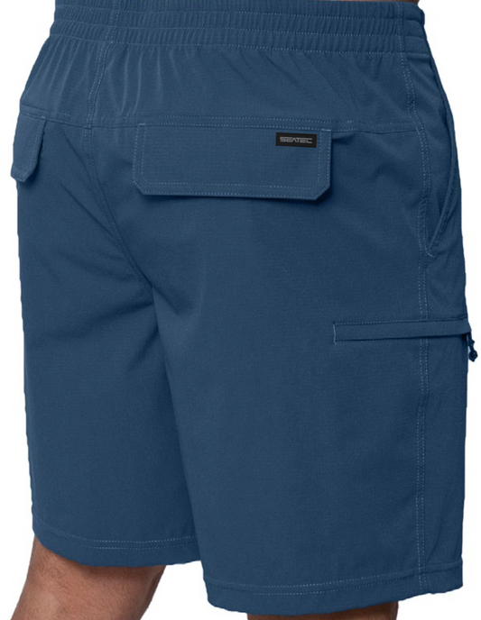Seatec mens offshore performance walkshort lightweight ripstop fishing shorts with elastic waist and quick dry fabric