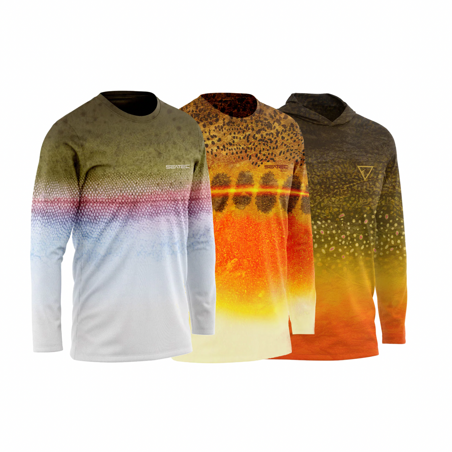 Trout Bundle Men's Sport Tec Performance Shirts – Lightweight, moisture-wicking fishing shirt for active outdoor use with UPF sun protection