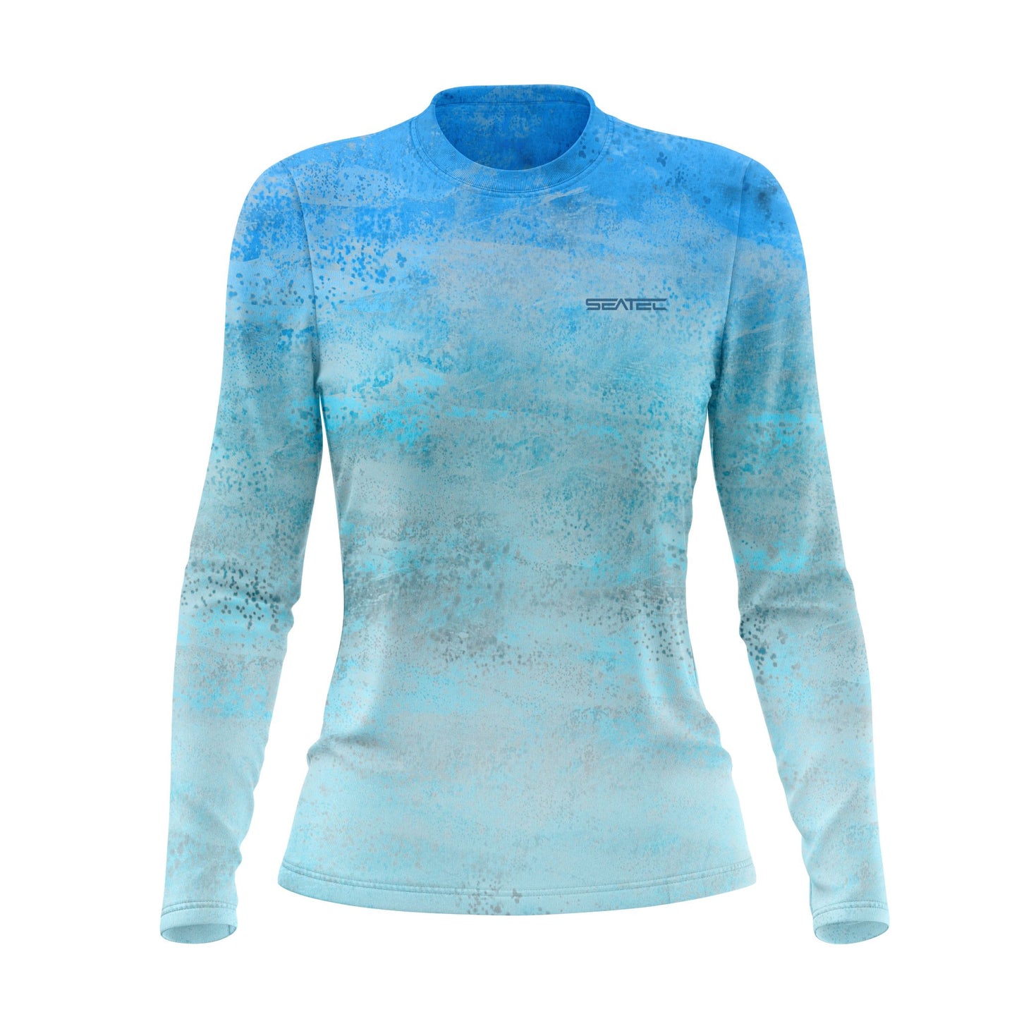 Seatec Women's Blue Mahi Crew Performance Shirt – Lightweight, moisture-wicking fishing shirt for active outdoor use with UPF sun protection