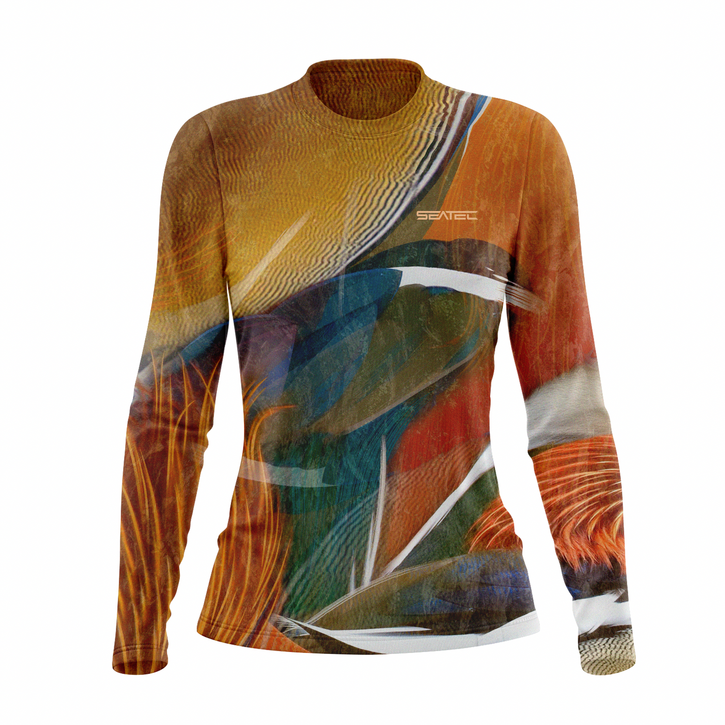 Seatec Women's Mandarin Crew Performance Shirt – Lightweight, moisture-wicking fishing shirt for active outdoor use with UPF sun protection