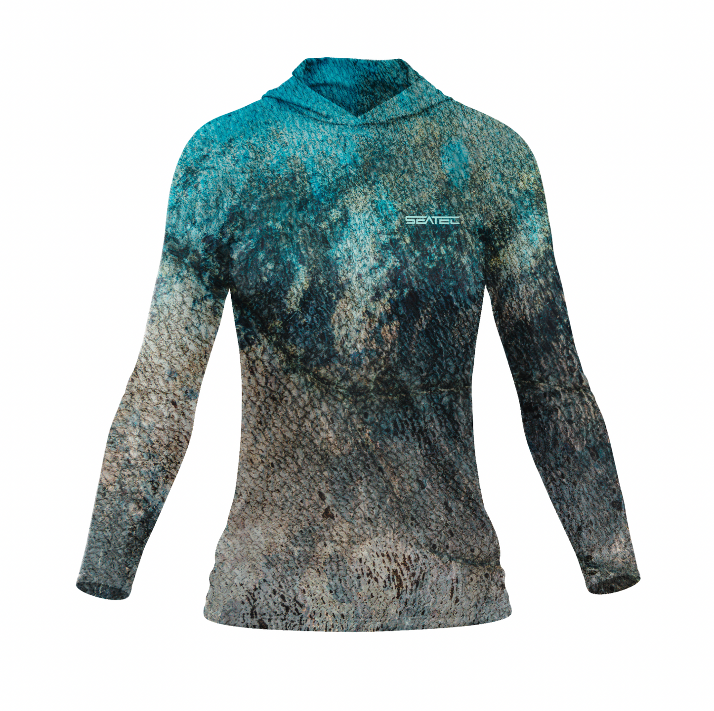 Seatec Women's Kingfish Hooded Performance Shirt – Lightweight, moisture-wicking fishing shirt for active outdoor use with UPF sun protection