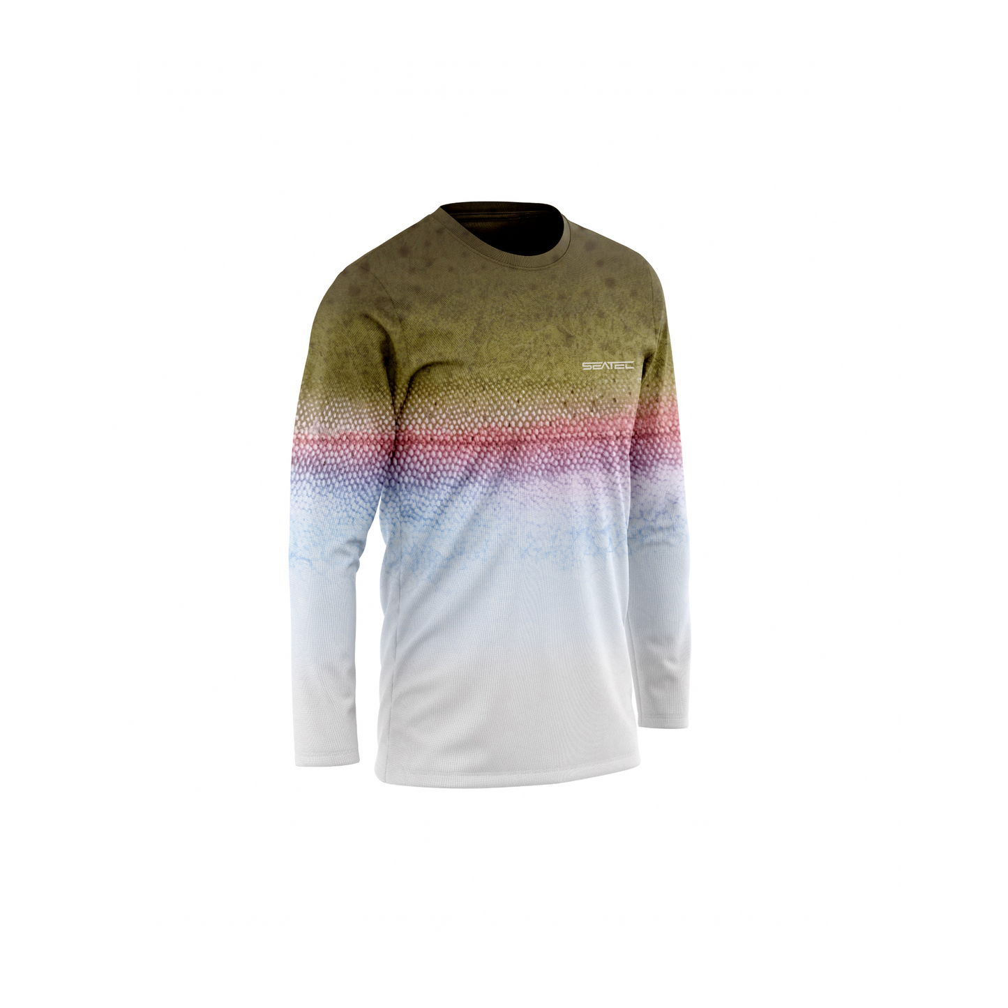 Seatec Youth Rainbow Trout Crew Performance Shirt – Lightweight, moisture-wicking fishing shirt for active outdoor use with UPF sun protection