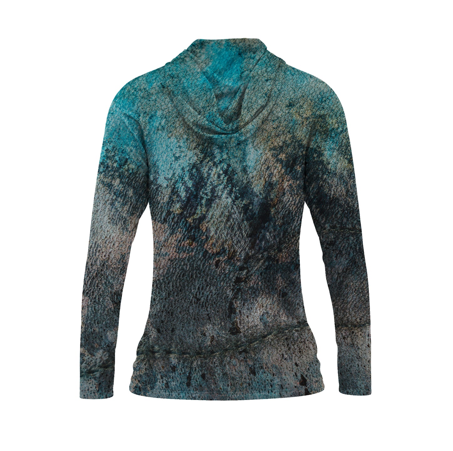womens kingfish hooded sport long sleeve shirt back