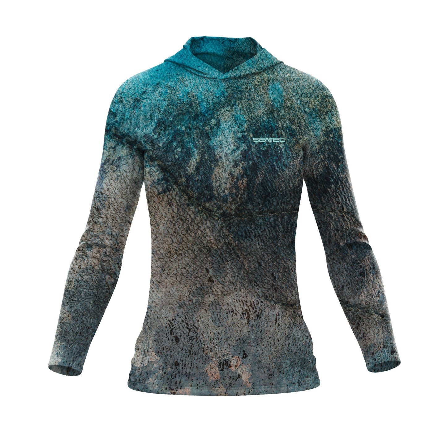womens kingfish hooded sport long sleeve shirt