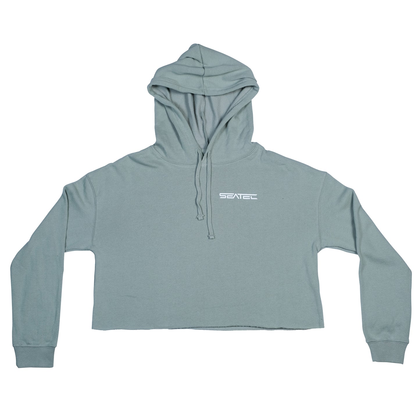 womens light weight crop hoodie sage