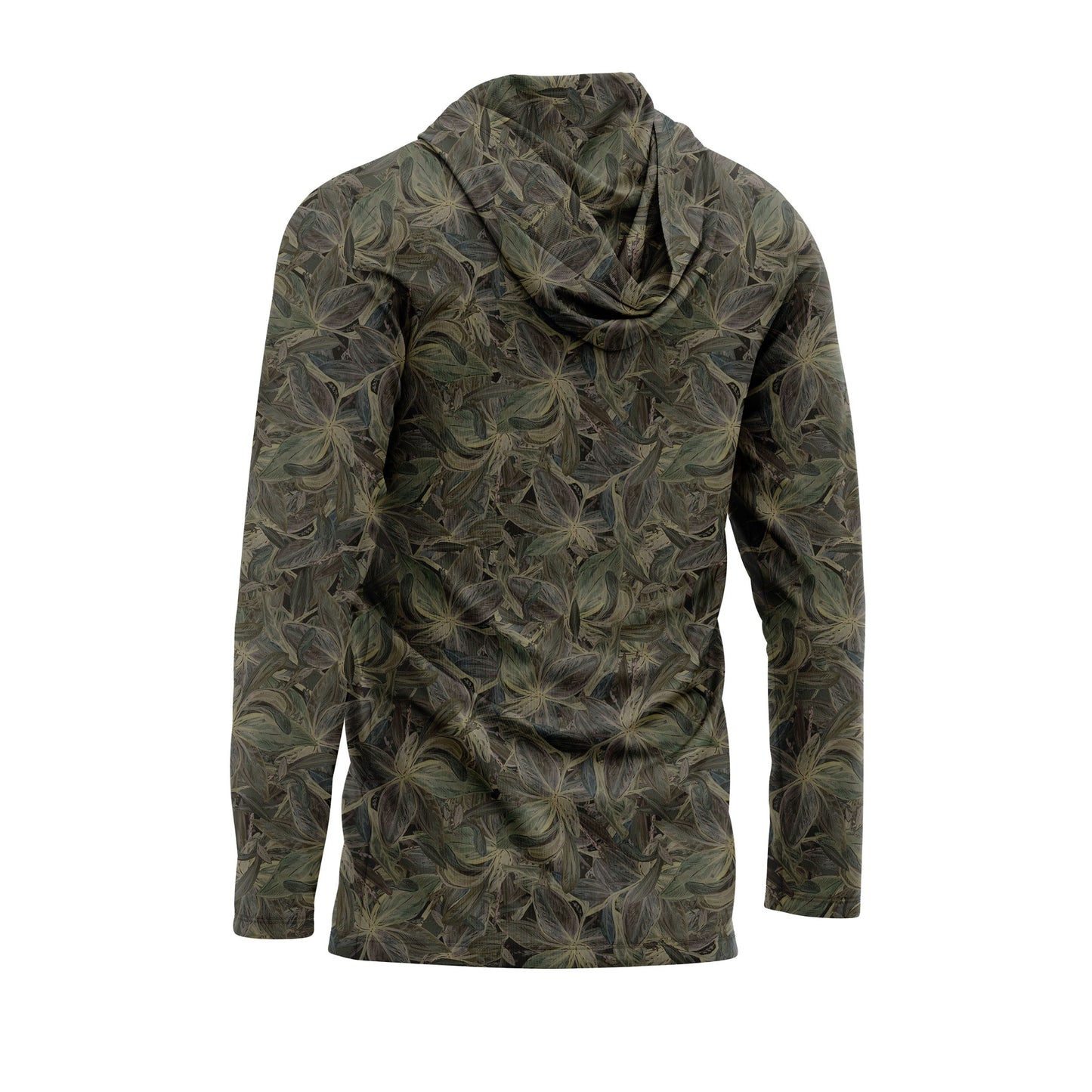 Mangrove Camo Men's Hooded Performance Shirt – Lightweight, moisture-wicking fishing shirt for active outdoor use with UPF sun protection