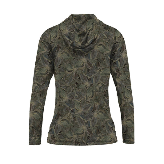 Seatec Women's Mangrove Camo Hooded Performance Shirt – Lightweight, moisture-wicking fishing shirt for active outdoor use with UPF sun protection
