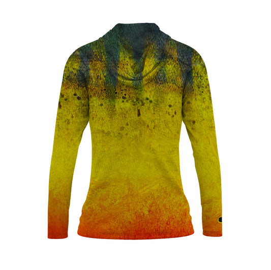 Seatec Women's Peacock Bass Hooded Performance Shirt – Lightweight, moisture-wicking fishing shirt for active outdoor use with UPF sun protection