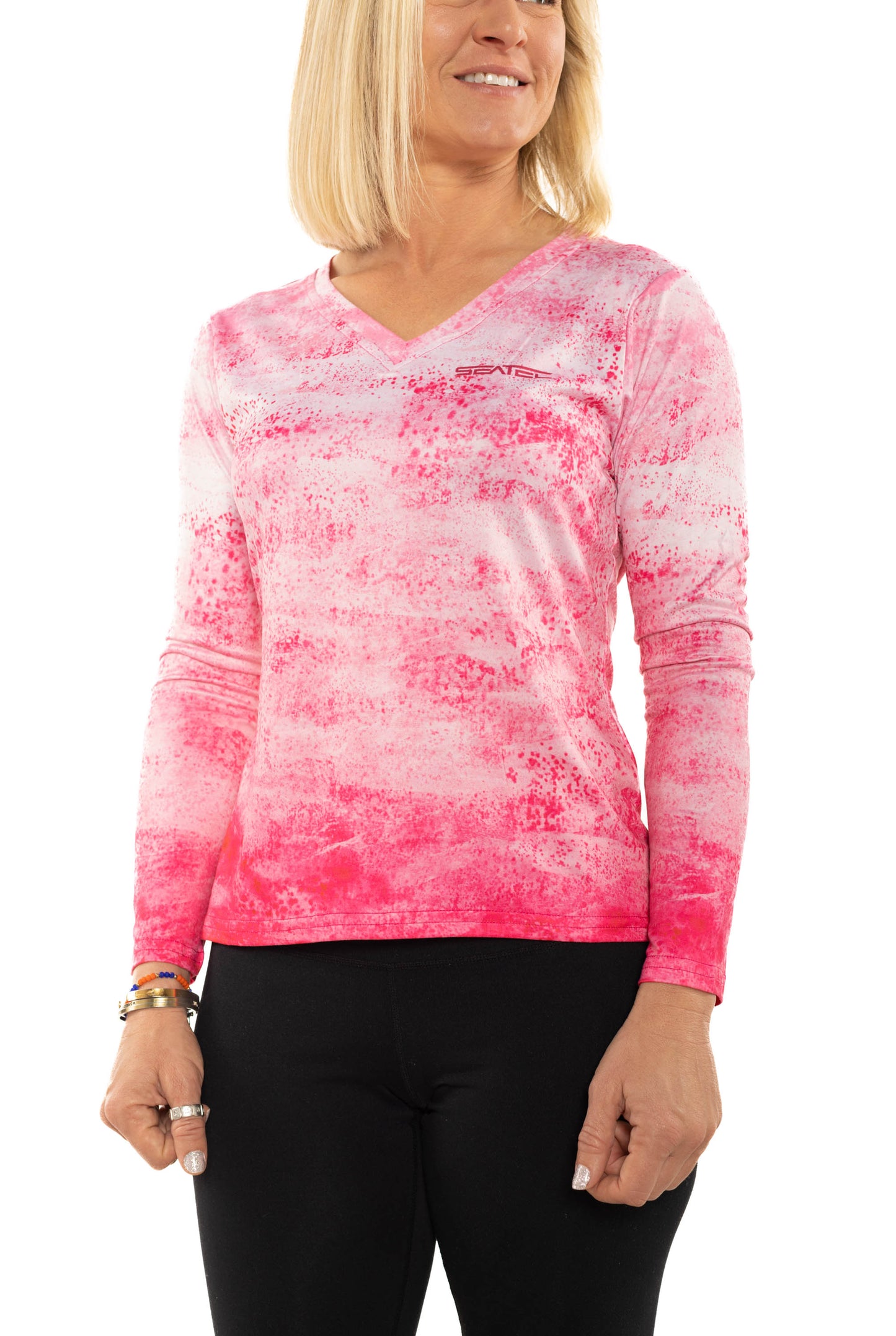 WOMEN'S SPORT TEC | PINK MAHI | V NECK