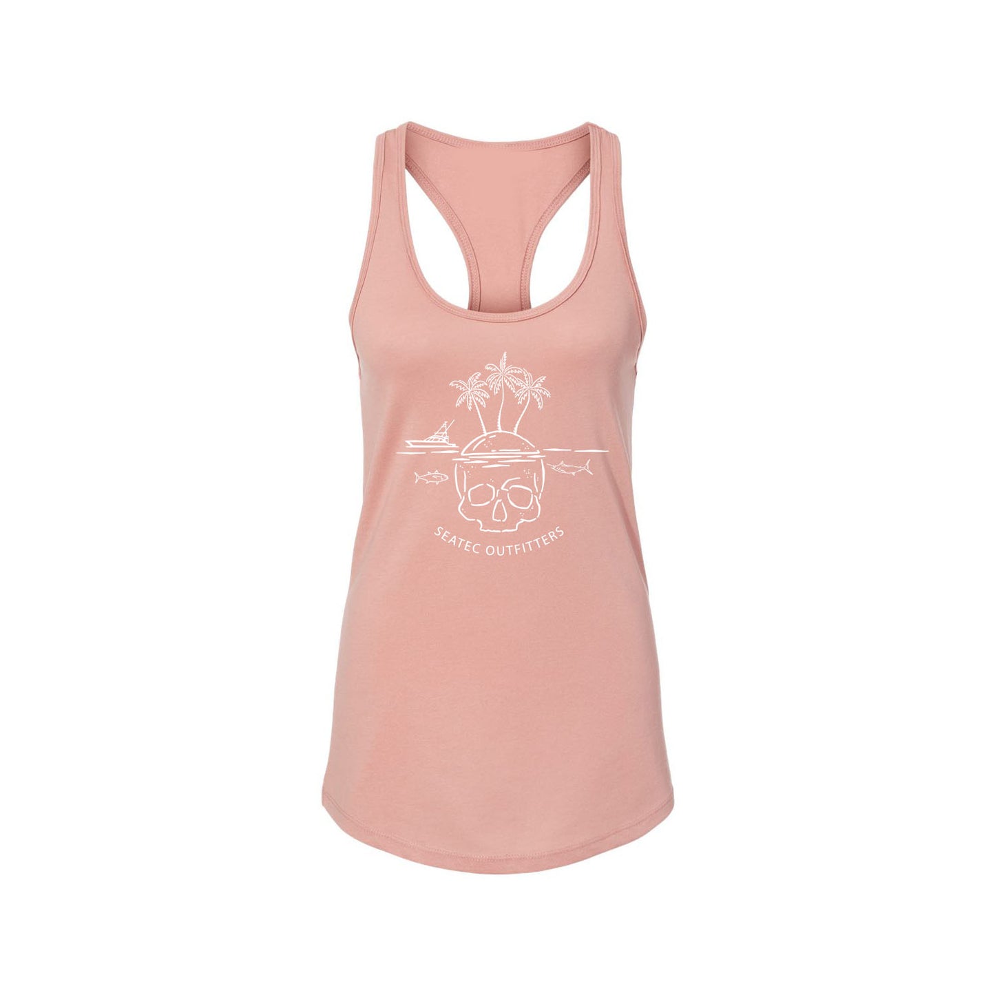 skull island racer pink tank
