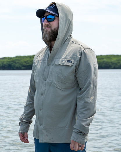 Cast Hooded Button Up – Moss – Men’s