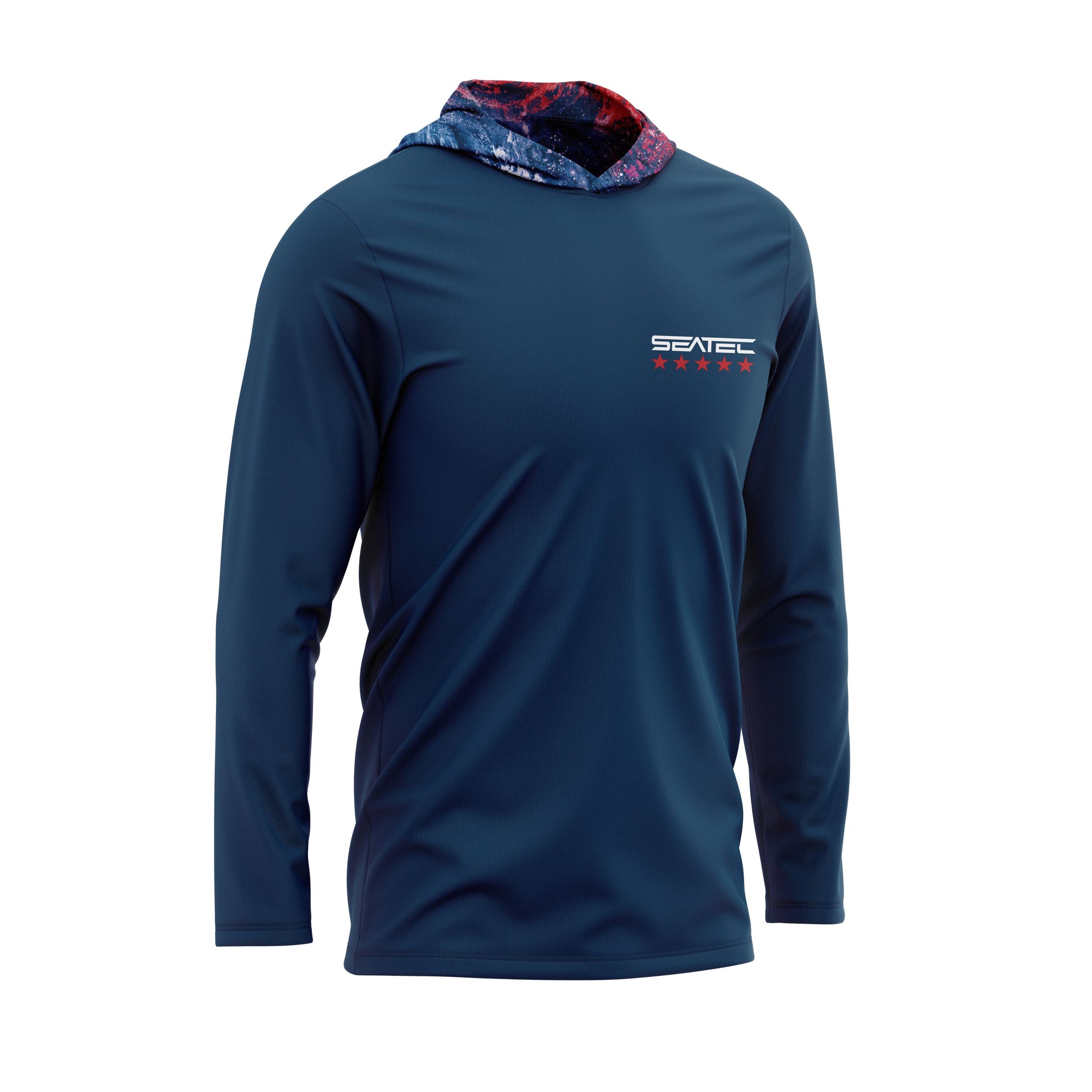 Spindrift - Men's Hooded Performance Fishing Shirt - Best Sun Shirts - Multi-Seasonal - UPF 50+ - Long Sleeve Fishing Shirt - L