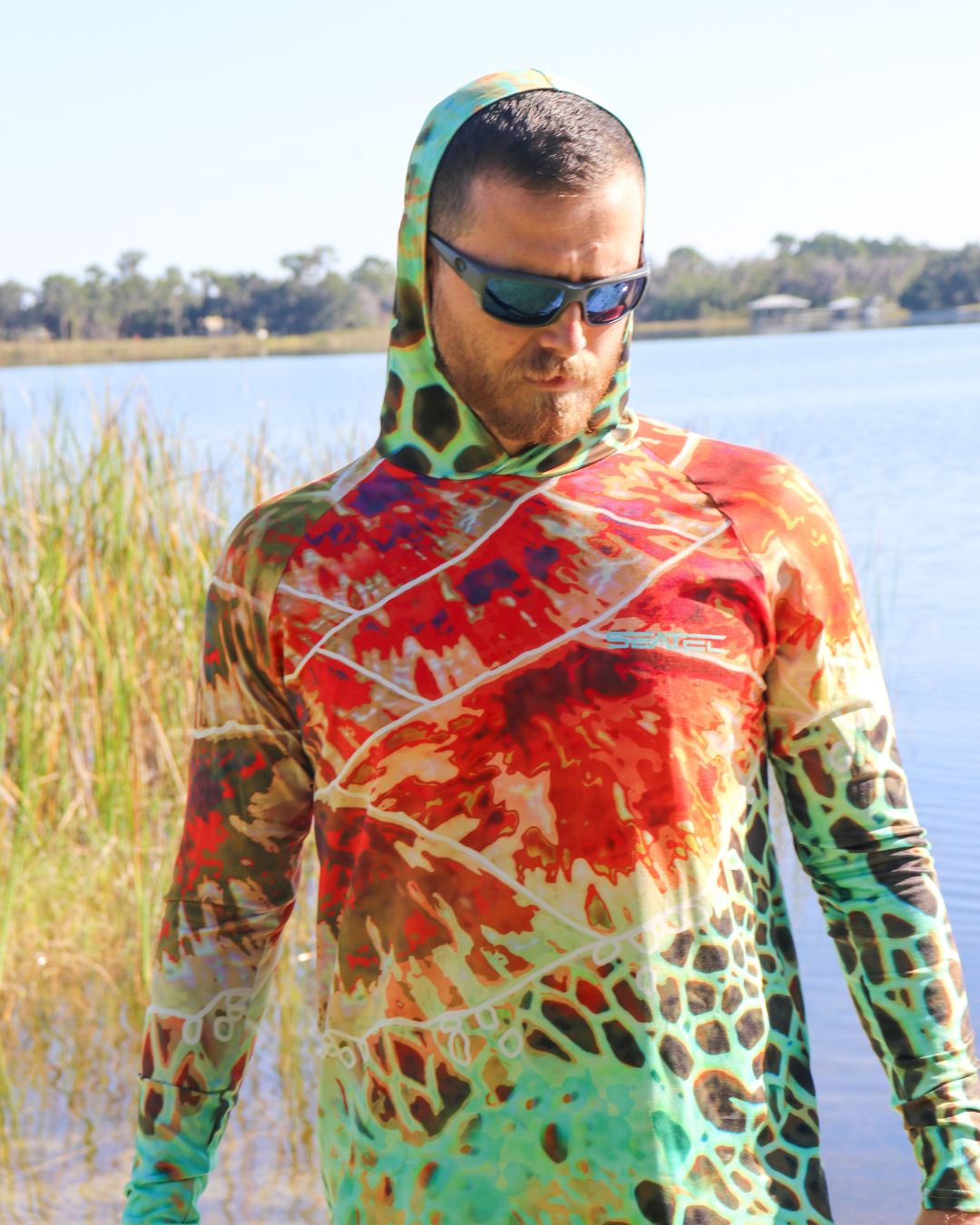 オブシディアン SMOOTH LONG SLEEVE TURTLE Men's Sea Turtle Sport Tec Performance Shirt, Long Sleeve, Crew