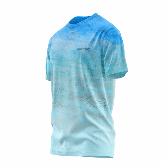 Blue Mahi Men's Crew Performance Short Sleeve Shirt – Lightweight, moisture-wicking fishing shirt for active outdoor use with UPF sun protection