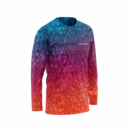 Arowana Bass Men's Crew Performance Shirt – Lightweight, moisture-wicking fishing shirt for active outdoor use with UPF sun protection