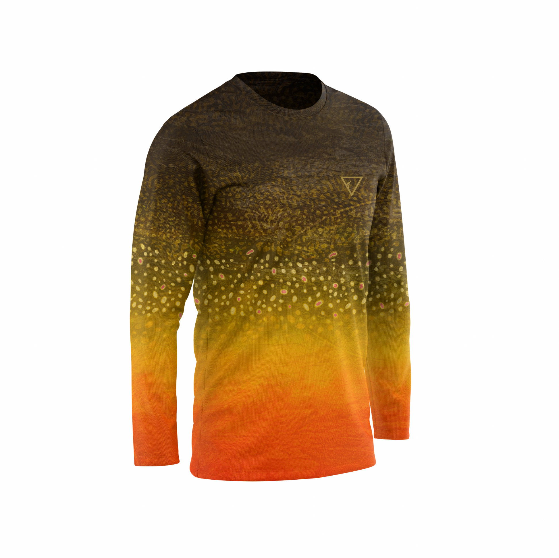 Brook Trout Men's Crew Performance Shirt – Lightweight, moisture-wicking fishing shirt for active outdoor use with UPF sun protection
