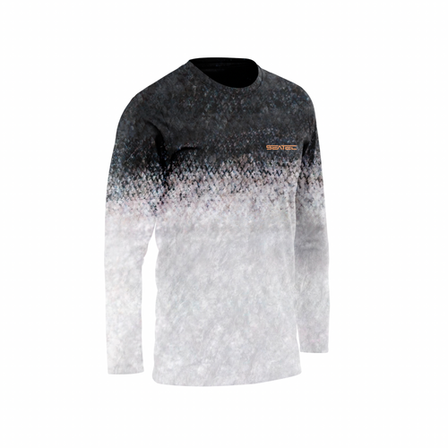 Salmon Men's Crew Performance Shirt – Lightweight, moisture-wicking fishing shirt for active outdoor use with UPF sun protection