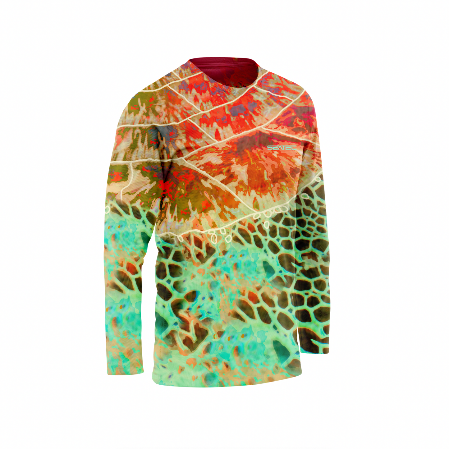 Sea Turtle Men's Crew Sport Tec Performance Shirt – Lightweight, moisture-wicking fishing shirt for active outdoor use with UPF sun protection