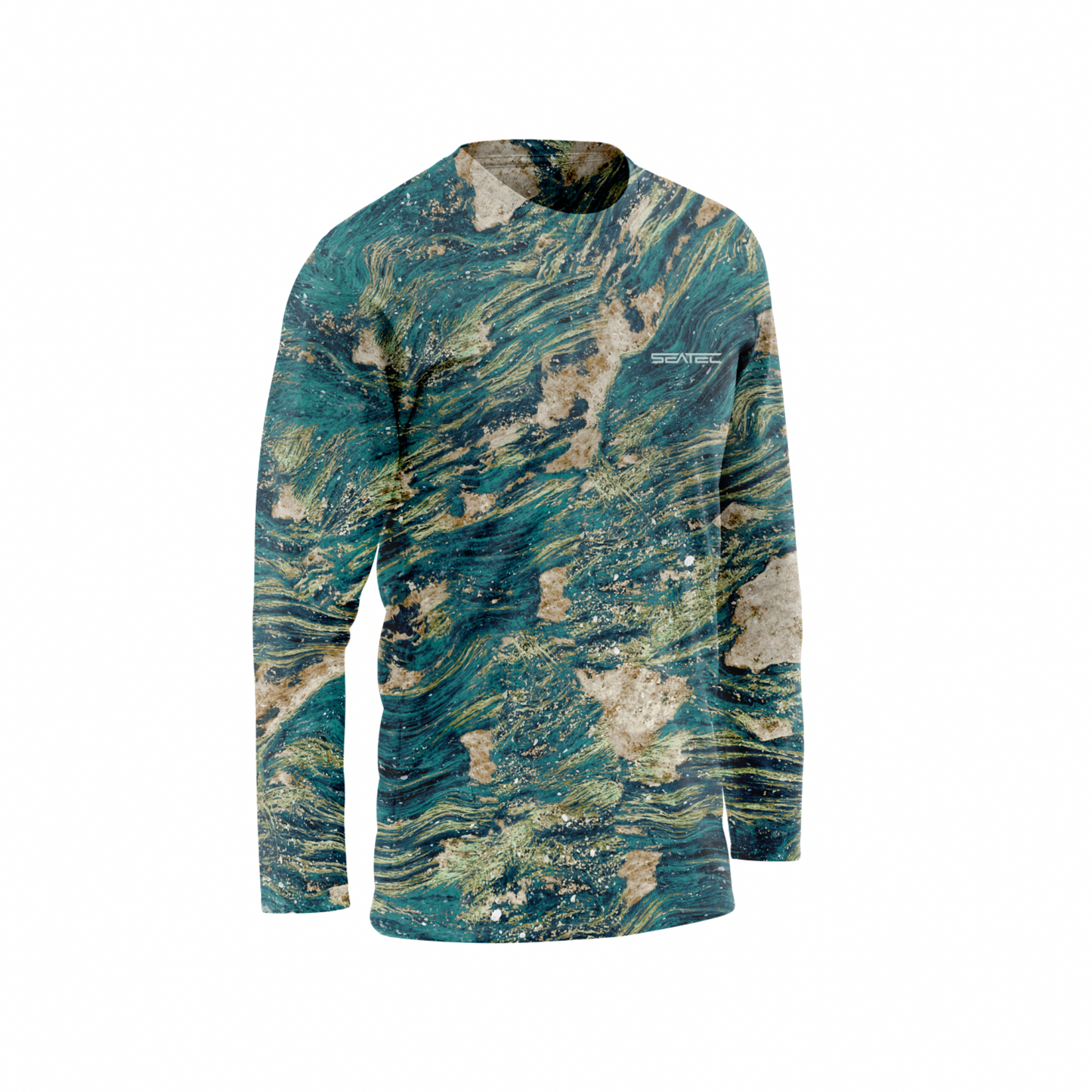 Terra Men's Crew Sport Tec Performance Shirt – Lightweight, moisture-wicking fishing shirt for active outdoor use with UPF sun protection