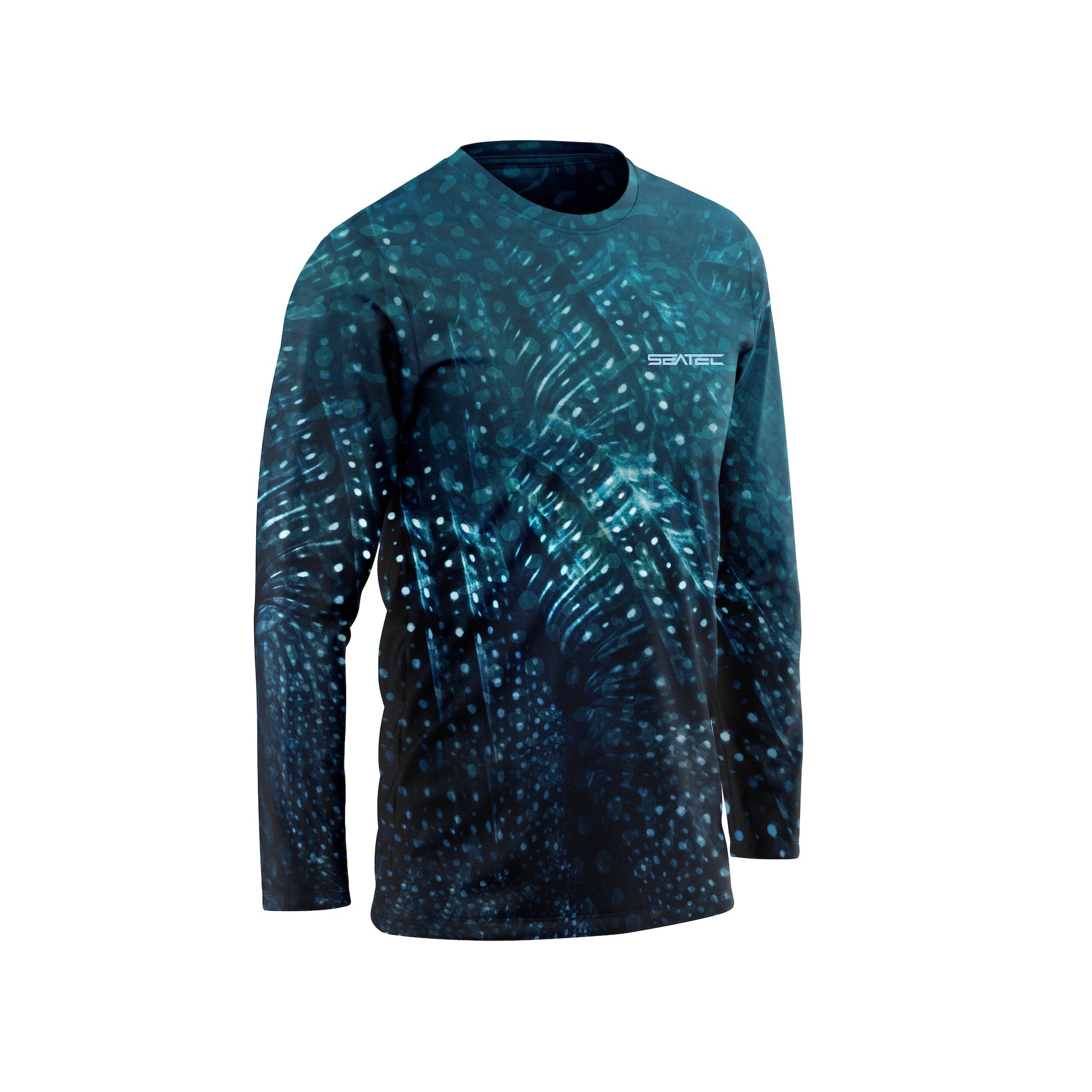 Whale Shark Men's Crew Sport Tec Performance Shirt – Lightweight, moisture-wicking fishing shirt for active outdoor use with UPF sun protection