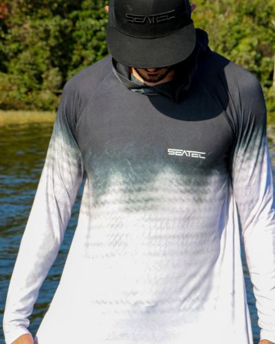 Bonefish Men's Hooded Performance Shirt – Lightweight, moisture-wicking fishing shirt for active outdoor use with UPF sun protection