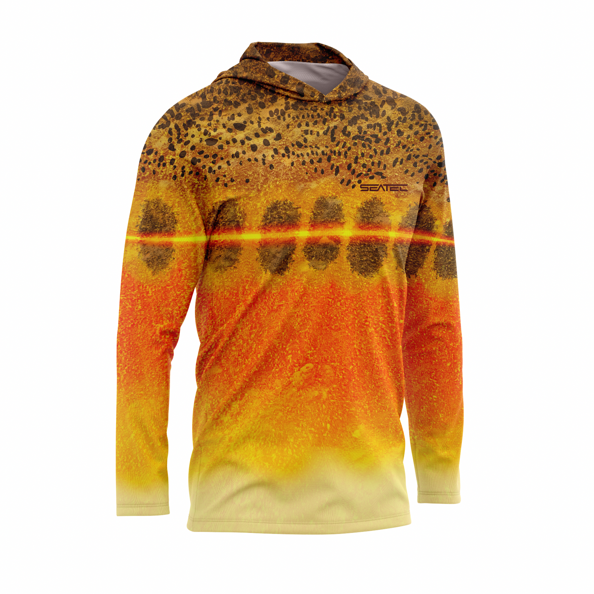 Seatec Golden Trout Hooded Sport Tec Performance Sun Shirt, Long