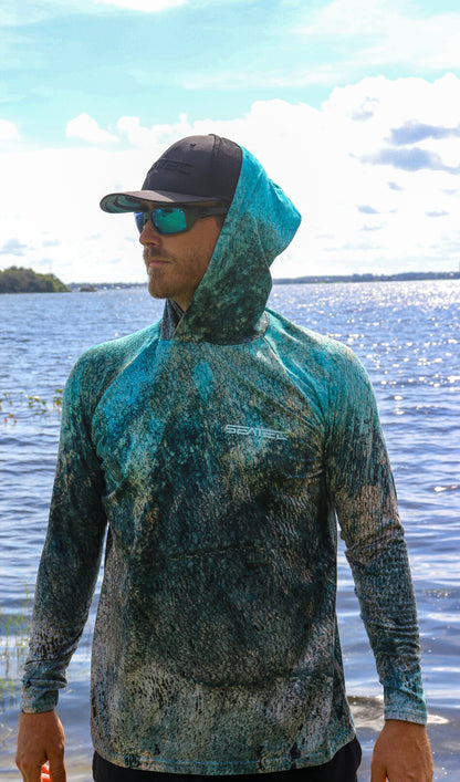 Kingfish Men's Hooded Performance Shirt – Lightweight, moisture-wicking fishing shirt for active outdoor use with UPF sun protection