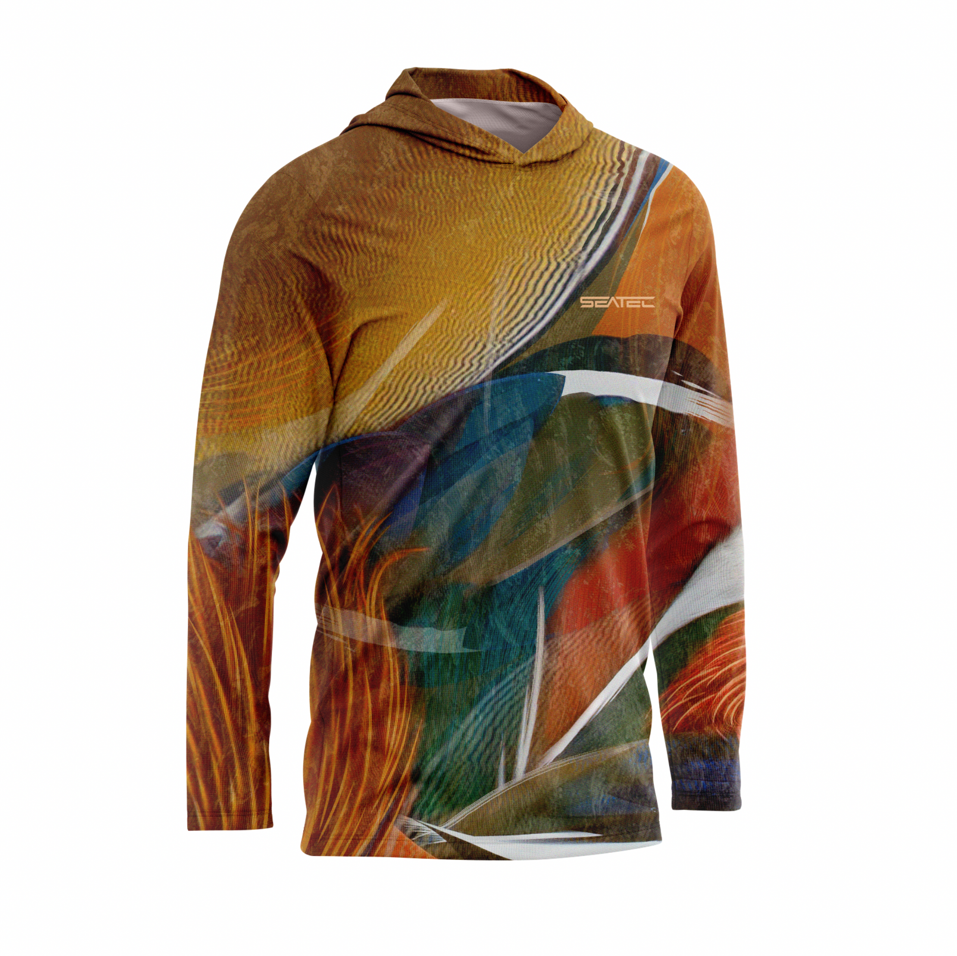 Mandarin Duck Men's Hooded Performance Shirt – Lightweight, moisture-wicking fishing shirt for active outdoor use with UPF sun protection