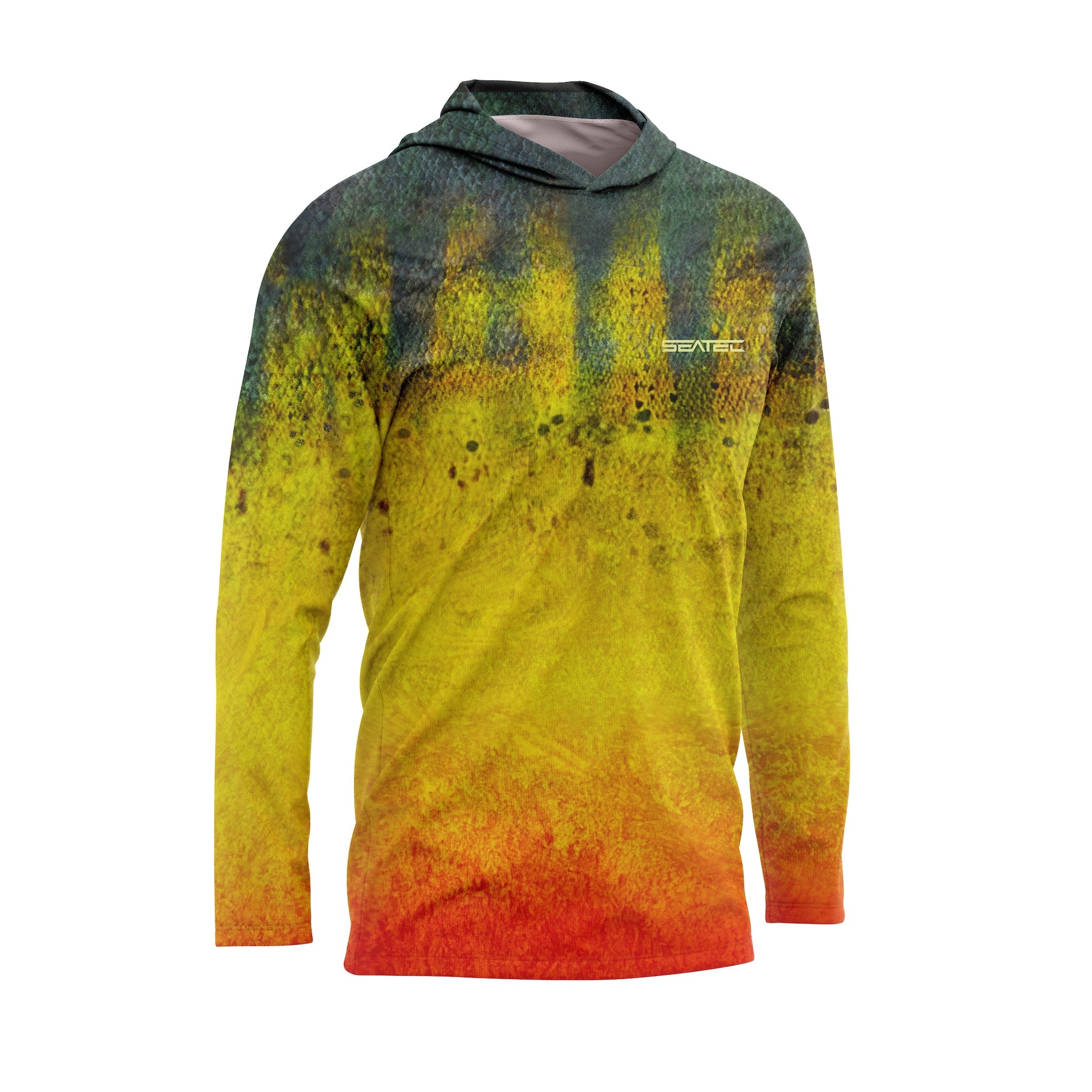 Peacock Bass Men's Hooded Performance Shirt – Lightweight, moisture-wicking fishing shirt for active outdoor use with UPF sun protection