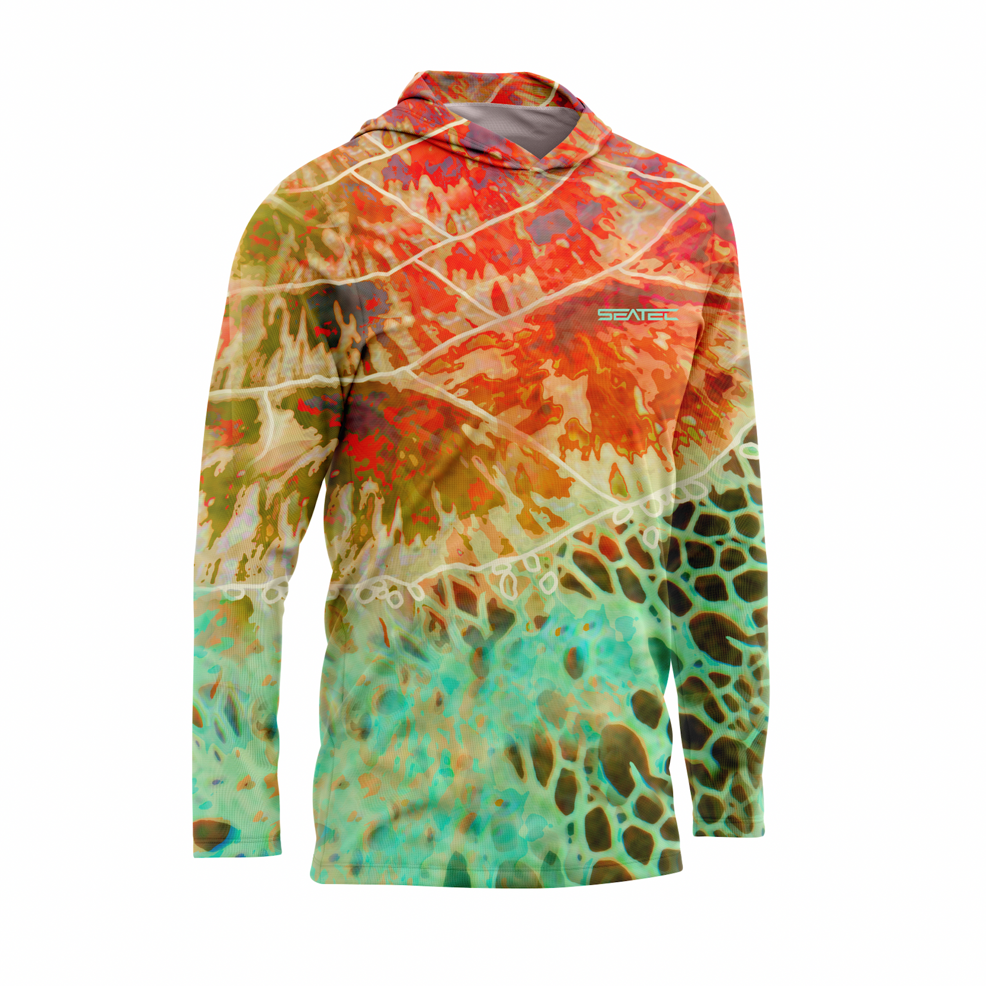 Sea Turtle Men's Hooded Performance Shirt – Lightweight, moisture-wicking fishing shirt for active outdoor use with UPF sun protection