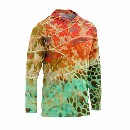 Sea Turtle Men's Hooded Performance Shirt – Lightweight, moisture-wicking fishing shirt for active outdoor use with UPF sun protection