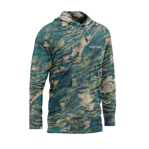 Terra Men's Hooded Performance Shirt – Lightweight, moisture-wicking fishing shirt for active outdoor use with UPF sun protection