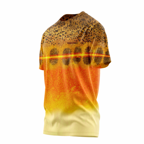 Golden Trout Men's Crew Performance Short Sleeve Shirt – Lightweight, moisture-wicking fishing shirt for active outdoor use with UPF sun protection
