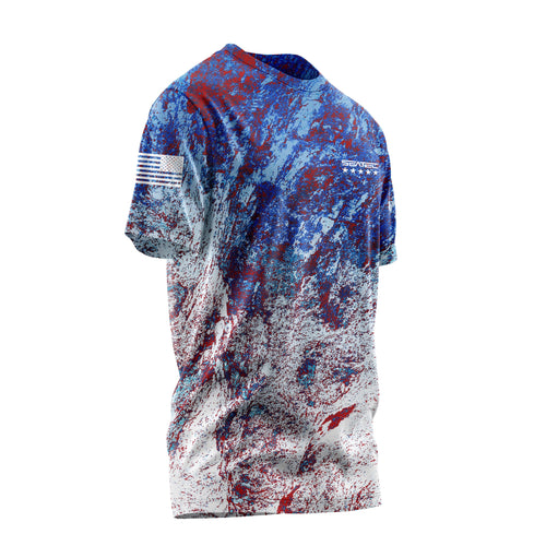 Patriot Men's Crew Performance Short Sleeve Shirt – Lightweight, moisture-wicking fishing shirt for active outdoor use with UPF sun protection