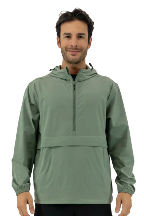 Men’s Breakwater Windbreaker in Sage, lightweight water-resistant performance jacket