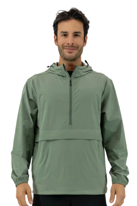 Men’s Breakwater Windbreaker in Sage, lightweight water-resistant performance jacket