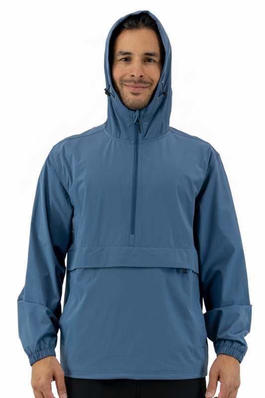 Men’s Breakwater Windbreaker in Slate, lightweight water-resistant performance jacket