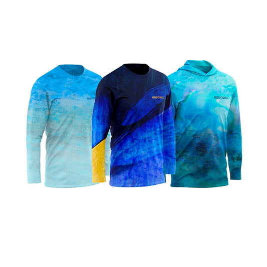 Blue Bundle Men's Sport Tec Performance Shirts – Lightweight, moisture-wicking fishing shirt for active outdoor use with UPF sun protection