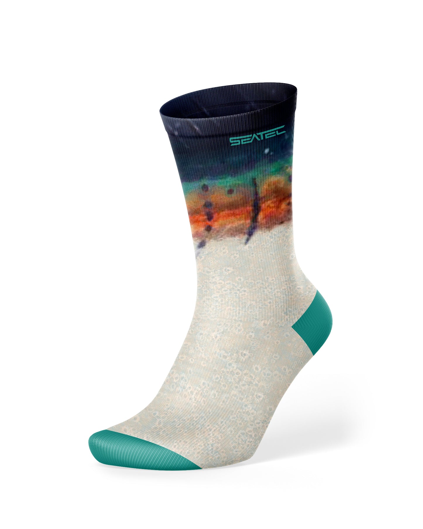 Seatec Outfitters Sailfish Crew Sock in bright colors with moisture-wicking, breathable, and anti-odor fabric for all-day comfort and performanc