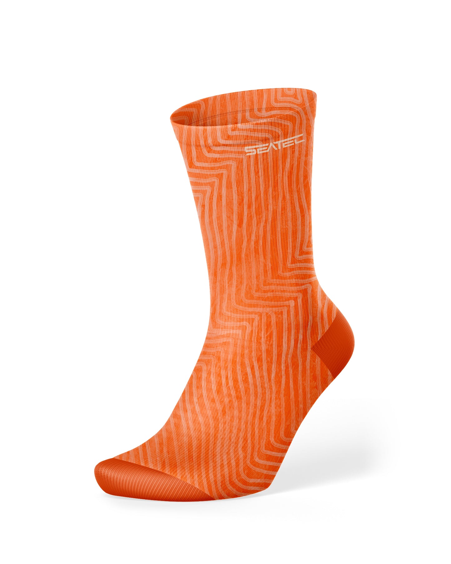 Seatec Outfitters Sushi Crew Sock in bright orange with moisture-wicking, breathable, and anti-odor fabric for all-day comfort and performance.