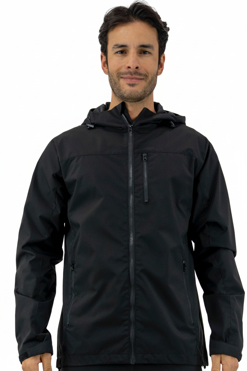 Men’s Tidal Rain Jacket in Blackout, durable rain jacket for fishing and outdoor use