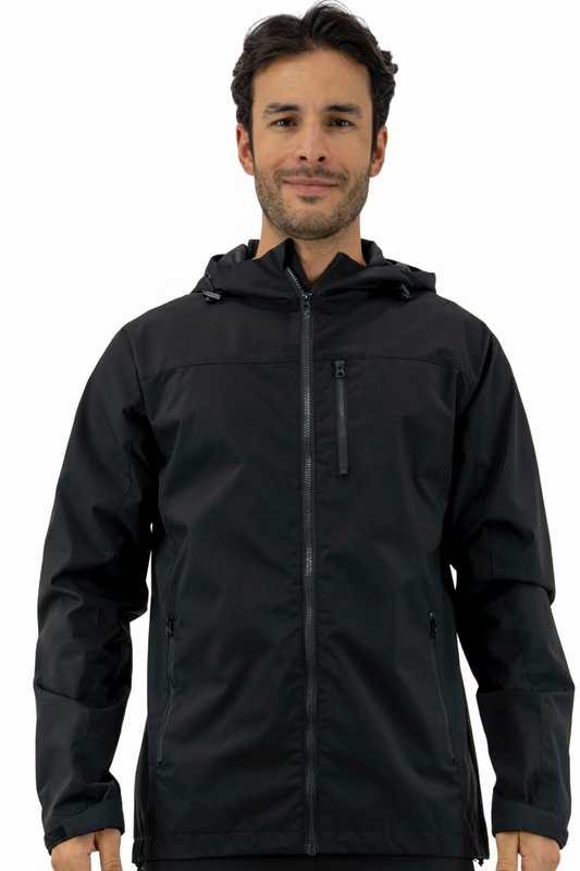 Men’s Tidal Rain Jacket in Blackout, durable rain jacket for fishing and outdoor use
