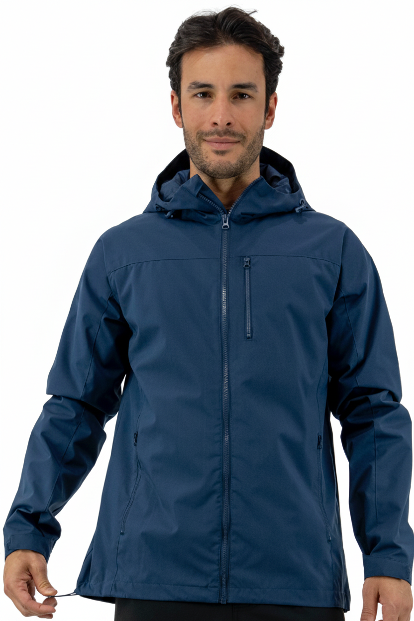 Men’s Tidal Rain Jacket in Midnight Navy, water-resistant performance jacket with hood