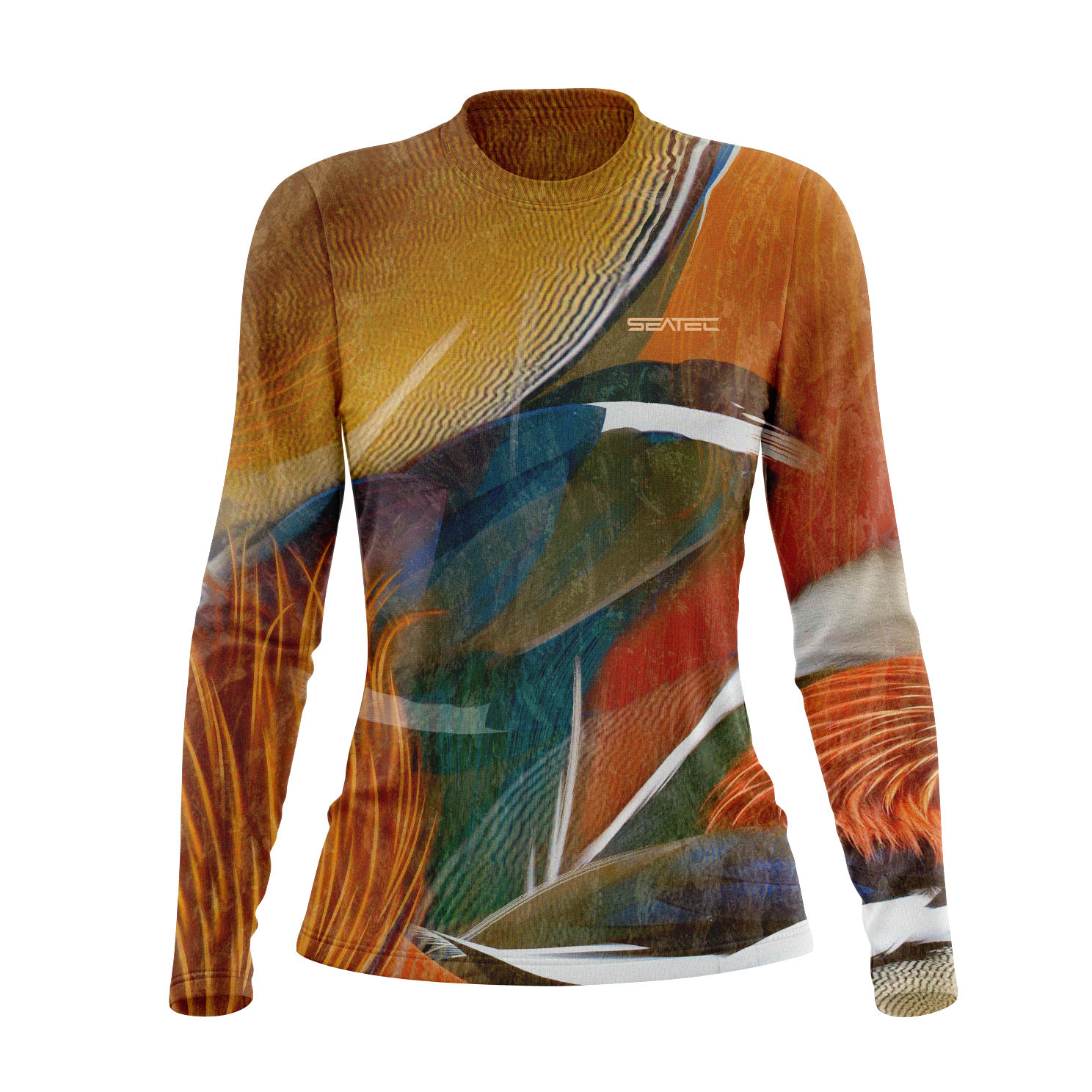 Seatec Women's Mandarin Crew Performance Shirt – Lightweight, moisture-wicking fishing shirt for active outdoor use with UPF sun protection