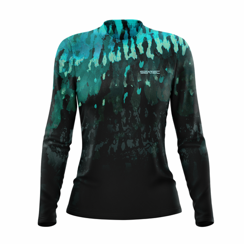 Seatec Women's Snakehead Crew Performance Shirt – Lightweight, moisture-wicking fishing shirt for active outdoor use with UPF sun protection